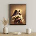 Ver imagem 1 de Quadro Santa Teresinha Das Rosas 45x34cm:moldura Preta