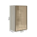 Ver imagem 3 de Armario Aereo 1 Porta Vidro Mdf 40 Cm Kali 1220261 Bianco Toq Nicioli