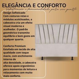 Cabeceira Estofada Solteiro 90 Cm Ludmilla em Suede com Frame:rosê - 5
