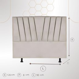 Cabeceira Estofada Solteiro 90 Cm Ludmilla em Suede com Frame:rosê - 3