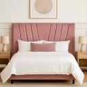 Ver imagem 2 de Cabeceira Estofada Solteiro 90 Cm Ludmilla em Suede com Frame:rosê