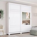 Ver imagem 3 de Guarda Roupa Solteiro 2 Portas com Espelho 200 Cm Verg Branco Henn