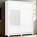 Ver imagem 2 de Guarda Roupa Solteiro 2 Portas com Espelho 200 Cm Verg Branco Henn