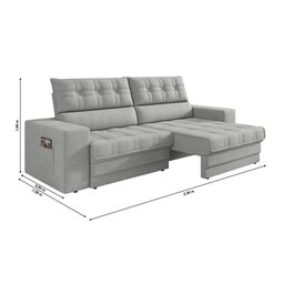 Sofá Oscar Plus 2,30m Retrátil/reclinável Suede Areia - Xflex - 4