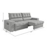 Sofá Oscar Plus 2,30m Retrátil/reclinável Suede Areia - Xflex - 4