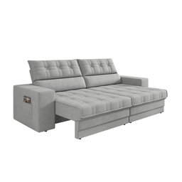 Sofá Oscar Plus 2,30m Retrátil/reclinável Suede Areia - Xflex - 2
