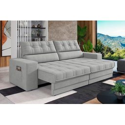 Sofá Oscar Plus 2,30m Retrátil/reclinável Suede Areia - Xflex - 1