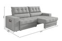 Ver imagem 4 de Sofá Oscar Plus 2,30m Retrátil e Reclinável Suede Areia - Xflex