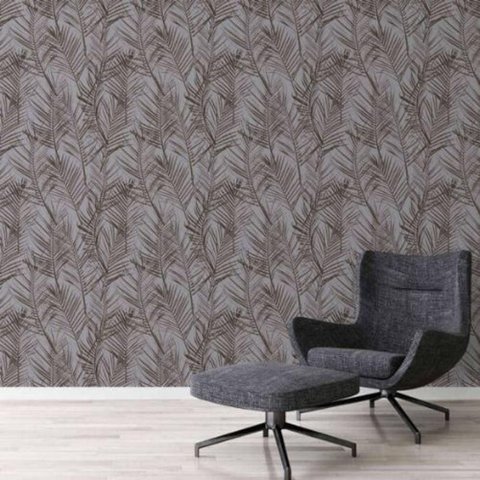 Papel de Parede Attractive 2 Folhagem Cinza 390384