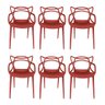 Conjunto 6 Cadeiras Allegra Vermelho Falu - 1