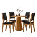 Ver imagem 1 de Conjunto Sala de Jantar Mesa Isis 100x100 sem Vidro 4 Cadeiras Carol Ype/veludo Preto
