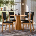 Ver imagem 2 de Conjunto Sala de Jantar Mesa Isis 100x100 sem Vidro 4 Cadeiras Carol Ype/veludo Preto