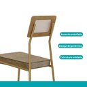 Ver imagem 2 de Conjunto Sala de Jantar Cosmos 4 Lugares Tampo MDP Estrutura Aço Dourado 130cm Móveis Carraro