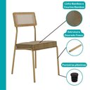 Ver imagem 3 de Conjunto Sala de Jantar Cosmos 4 Lugares Tampo MDP Estrutura Aço Dourado 130cm Móveis Carraro