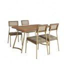 Ver imagem 7 de Conjunto Sala de Jantar Cosmos 4 Lugares Tampo MDP Estrutura Aço Dourado 130cm Móveis Carraro