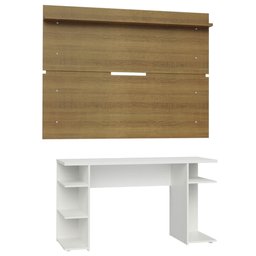 Mesa para Computador Gamer Madesa 9409 e Painel para TV até 65 Polegadas Branco/Rustic Cor:Branco/Ru - 10