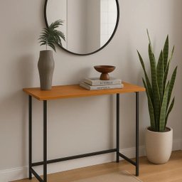 Mesa Dobravel Star Multiuso Escrivaninha Aparador Nature Preto Montada Starrose - 1