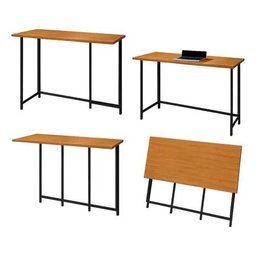 Mesa Dobravel Star Multiuso Escrivaninha Aparador Nature Preto Montada Starrose - 5