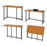 Mesa Dobravel Star Multiuso Escrivaninha Aparador Nature Preto Montada Starrose - 5
