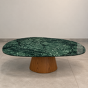 Ver imagem 2 de Mesa de Centro Éclat 110x70cm em Mármore Verde Guatemala - Freijó