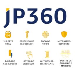 Kit para Porta de Correr Sobrepor 26mm Jp360 Joelini - 2