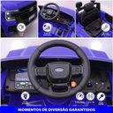 Ver imagem 3 de Carro Elétrico Infantil Ford Ranger Azul 12v com Controle Remoto Luz de Led e Volante com Sons de Co