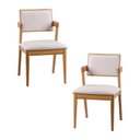 Ver imagem 2 de Conjunto de Sala 6 Cadeiras Gavea com Mesa Luz 2,00m - Madeira Maciça Encosto Revestido - Távoli