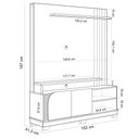 Ver imagem 3 de Estante Painel para Tv 65 Pol 152cm Mayer C04 Off White Matte Freijó - Lyam Decor