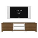 Ver imagem 4 de Rack Madesa Metz e Painel para TV até 55 Polegadas Rustic/Branco Cor:Rustic/Branco