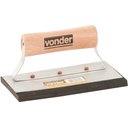 Ver imagem 1 de Desempenadeira Aço Lisa 9,5x18cm Cabo Madeira Fechado Com Bo