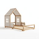 Ver imagem 2 de Cama Infantil Montessoriana Solteiro Mariana Branco/Marrom Mel