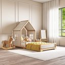 Ver imagem 1 de Cama Infantil Montessoriana Solteiro Mariana Branco/Marrom Mel