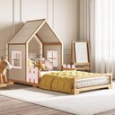 Ver imagem 4 de Cama Infantil Montessoriana Solteiro Mariana Branco/Marrom Mel
