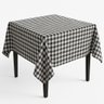 Toalha de Mesa Quadrada em Tecido Oxford Xadrez Preto e Branco - 1