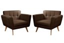 Ver imagem 1 de 2 Poltronas Decorativa Bruna Living Sala Quarto Recepção - Veludo Marrom 260