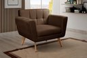 Ver imagem 2 de 2 Poltronas Decorativa Bruna Living Sala Quarto Recepção - Veludo Marrom 260