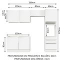 Ver imagem 4 de Armário de Cozinha Completa 260cm Branco Branco Veludo Lux Madesa 05
