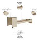 Ver imagem 3 de Cama Solteiro Infantil 188x88cm Escrivaninha Infix Carvalho/branco C06 - Mpozenato