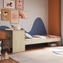 Ver imagem 2 de Cama Solteiro Infantil 188x88cm Escrivaninha Infix Carvalho/branco C06 - Mpozenato
