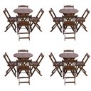 Ver imagem 1 de Kit 4 Jogos de Mesa Dobravel com 4 Cadeiras Tampo Redondo 70x70 Imbuia