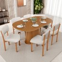 Ver imagem 2 de Mesa para Sala de Jantar Valência com 06 Cadeiras Sala de Jantar Dara L02 Linho Cru - Lyam Decor