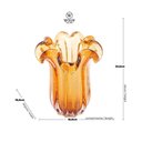 Ver imagem 5 de Vaso Murano Vidro Italy Ambar 19×23,5cm Wolff
