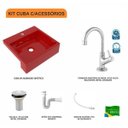 Ver imagem 3 de Kit Cuba XQ395 Torneira 1198 Metal Válvula 1 Polegada Sifão PVC Flexível Compace
