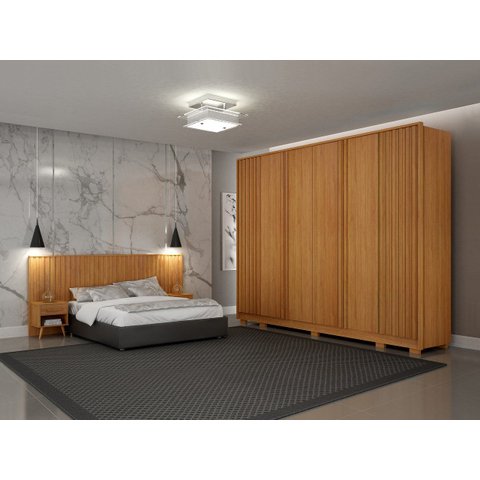 Dormitório Casal Ripado 2PÇS 6 Portas Firenze - Arbo Design