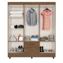 Ver imagem 4 de Roupeiro 6 Portas 2 Gavetas Lite Carvalho Oak 150cm Largura Quarto Casal Mdp