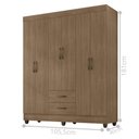 Ver imagem 2 de Roupeiro 6 Portas 2 Gavetas Lite Carvalho Oak 150cm Largura Quarto Casal Mdp