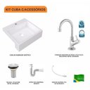 Ver imagem 3 de Kit Cuba XQ395 Torneira 1198 Metal Válvula 1 Polegada Sifão PVC Flexível Compace
