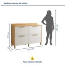 Ver imagem 3 de Balcão para Cozinha 4 Gavetas 120cm em MDF Nobre Bege/Cinamomo/Off White