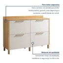 Ver imagem 6 de Balcão para Cozinha 4 Gavetas 120cm em MDF Nobre Bege/Cinamomo/Off White