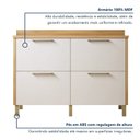 Ver imagem 5 de Balcão para Cozinha 4 Gavetas 120cm em MDF Nobre Bege/Cinamomo/Off White